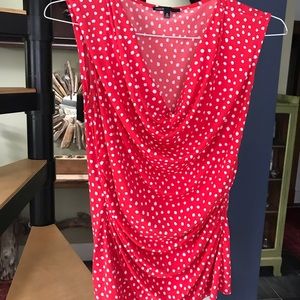 Polkadot red & white top